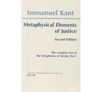 Immanuel Kant Metaphysical Elements of Justice (Copertina rigida)