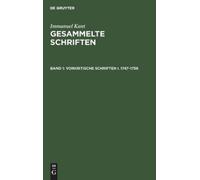 Immanuel Kant Vorkritische Schriften I. 1747-1756 (Copertina rigida)