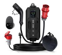 IMMAX Caricatore EV da 11 kW tipo 2 | Mobile Wallbox con cavo da 6 m | Stazione di ricarica portatile 2 in 1 con spina CEE 16 A | 3 fasi, IP65, protezione da corrente residua con custodia per il