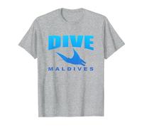Immergersi nelle Mantas delle Maldive, Immersioni subacquee alle Maldive (Blu) Maglietta, Uomo, Grigio Melange, S