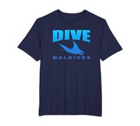 Immergersi nelle Mantas delle Maldive, Immersioni subacquee alle Maldive (Blu) Maglietta, Uomo Taglie Grandi, Navy, 3X Tall