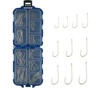 Immergiti nelle avventure di pesca con il nostro affidabile set di 100 ami in acciaio al carbonio realizzati appositamente per i pescatori seri