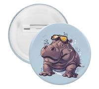 Immersione ippopotamo bottoni pin badge latta risvolto spille artigianato per camicie vestiti borsa accessorio, 20PCS, plastica e latta