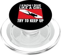 Immersioni subacquee I Dive Like A Girl Divertente Donne Immersioni PopSockets PopGrip per MagSafe