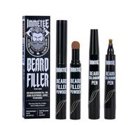 immetee Confezione da 2 penne riempitive per barba da uomo, resistente all'acqua e al sudore, tenuta a lunga durata, risultato naturale, riempie le zone calve della barba
