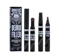 immetee Confezione da 2 penne riempitive per barba da uomo, resistente all'acqua e al sudore, tenuta a lunga durata, risultato naturale, riempie le zone calve della barba
