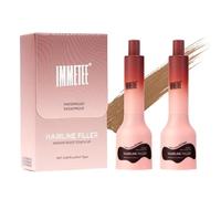 immetee Penna riempitiva per la linea dei capelli, penna correttore multifunzione per capelli sottili, barba e sopracciglia, punta fine, resistente all'acqua, lunga durata, 2 pezzi (marrone chiaro)