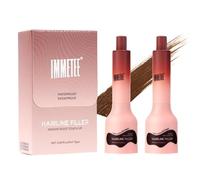 immetee Penna riempitiva per la linea dei capelli, penna correttore multifunzione per capelli sottili, barba e sopracciglia, punta fine, resistente all'acqua, lunga durata, 2 pezzi (marrone scuro)