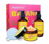 immetee Set di shampoo e balsamo Batana, olio batana per la crescita dei capelli, con maschera per capelli e pettine per massaggi, trattamento idratante per capelli, 6.76 Fl Oz ciascuno, 4-Pack