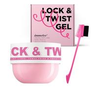 Immetee Treccia Gel, Twist and Lock All Day Hold, Edge Control per capelli afro, controllo crespo con spazzola - 200 g/6 oz (rosa)