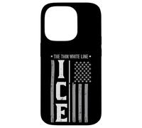 Immigrant Ice Bandiera USA The Thin White Line Uomini Donne Bambini Custodia per iPhone 14 Pro