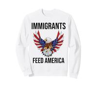 Immigrants Feed America US Eagle Flag PRO Immigration Rights Felpa