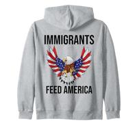 Immigrants Feed America US Eagle Flag PRO Immigration Rights Felpa con Cappuccio