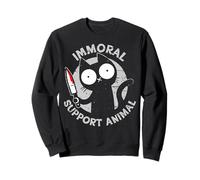 Immoral Support Animal Killer Cat Dark Humor Design Felpa