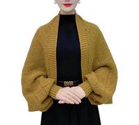 IMMUNOTRAX Scialle Morbido da Donna con Maniche,Scialle avvolge Maglione Poncho Mantello,Sciarpa Multifunzionale con Maniche (One Size,Yellow)