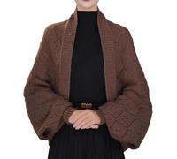 IMMUNOTRAX Scialle Morbido da Donna con Maniche,Scialle avvolge Maglione Poncho Mantello,Sciarpa Multifunzionale con Maniche (One Size,Brown)
