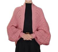 IMMUNOTRAX Scialle Morbido da Donna con Maniche,Scialle avvolge Maglione Poncho Mantello,Sciarpa Multifunzionale con Maniche (One Size,Pink)