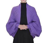 IMMUNOTRAX Scialle Morbido da Donna con Maniche,Scialle avvolge Maglione Poncho Mantello,Sciarpa Multifunzionale con Maniche (One Size,Purple)