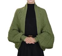 IMMUNOTRAX Scialle Morbido da Donna con Maniche,Scialle avvolge Maglione Poncho Mantello,Sciarpa Multifunzionale con Maniche (One Size,Green)