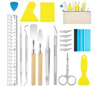 ImnBest 18 Utensili per Bricolage, Accessori in Acciaio Inox HTV + 1 Custodia, Set per Il Fai da Te, per Cameo, Scritte, Regali di natalen