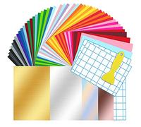 ImnBest 24 Fogli permanenti in Vinile con Retro Adesivo,22Fogli di Vinile 12"x 8" + 1Fogli di Nastro di Trasferimento,30,5 x 20,5 cm.19 Colori Assortiti, Funziona con Cricut (61)