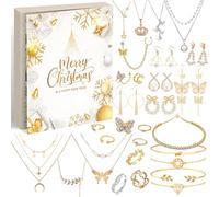ImnBest Calendario dell'Avvento 2025, calendario dell'Avvento da donna e ragazza, 24 sorprese, set di gioielli da donna, regalo di Natale per donne, ragazze, adolescenti e bambini