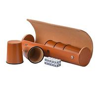 ImnBest Set di bicchieri per dadi in pelle 5X, tazza per dadi in pelle con 25 dadi, custodia esclusiva per il trasporto e lo stoccaggio in ecopelle con chiusura magnetica per Farkle, Yahtzee