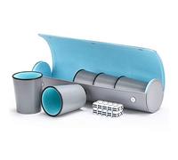 ImnBest Set di bicchieri per dadi in pelle 5X, tazza per dadi in pelle con 25 dadi, custodia esclusiva per il trasporto e lo stoccaggio in ecopelle con chiusura magnetica per Farkle, Yahtzee
