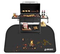 ImnBest Tappetino ignifugo, pieghevole, in fibra di vetro di silicone, resistente al calore, impermeabile, per barbecue, camino, pavimento, prato e campeggio (120 x 80 cm)