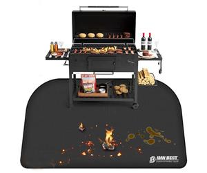 ImnBest Tappetino ignifugo, pieghevole, in fibra di vetro di silicone, resistente al calore, impermeabile, per barbecue, camino, pavimento, prato e campeggio (120 x 80 cm)