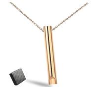 IMOCKA Breathlace Necklace Quit Smoking, Anxiety Relief Items Necklace, Stainless Steel Mindful Breathing Necklace (Gold)