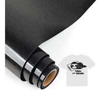 IModeur 5 Ft vinile termoadesivo Glitter nero - 30,5 x 153 cm vinile termoadesivo per tessuti, vestiti, berretti, pantaloni, termovinile vinile per Cricut Maker, Silhouette Cameo