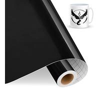 IModeur Pellicola in vinile plotter nero, 30,5 cm x 457,5 cm, colore nero lucido, pellicola per plotter in vinile, per cricut, silhouette cameo, la maggior parte delle tagliatrici