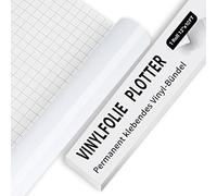 IModeur Vinile adesivo Bianco - Vinile plotter adesiva lucida da 10 piedi (30,5 x 305 cm), Pellicola adesiva per Cricut, Silhouette e tutte le macchine da taglio, Vinili Bianco per tazze, finestre