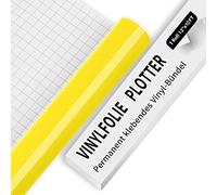 IModeur Vinile adesivo Giallo - Vinile plotter adesiva lucida da 10 piedi (30,5 x 305 cm), Pellicola adesiva per Cricut, Silhouette e tutte le macchine da taglio， Vinili Giallo per tazze, finestre