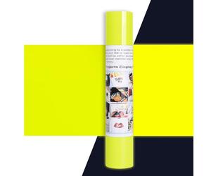 IModeur vinile termoadesivo Neon Giallo - 30,5 x 275 cm vinile termoadesivo per tessuti, vestiti, berretti, pantaloni, termovinile vinile Giallo per Cricut Maker, Silhouette Cameo