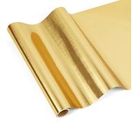 IModeur Vinilo adesivo Oro spazzolato, 30,5 cm x 125 cm pellicola adesiva Oro per Cricut, Vinile autoadesivo per regali fai da te, festa di compleanno