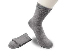 iMongol Calzini corti alla caviglia in puro cashmere spesso, unisex, unisex, con dita e tallone lisci cuciti a mano, Grigio chiaro., US 5-10, UK 4.5-9