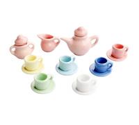 Imooreshine Set da tè in Miniatura da 15 Pezzi per casa delle Bambole, Mini Tazze da tè e Accessori in Ceramica Colorata, Decorazione per casa delle Bambole Scala 1/12