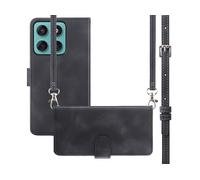 IMOSHION Bookcase con cordino CUSTODIA A LIBRO per Motorola Motorola Moto G57 Power, Nero