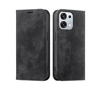 IMOSHION Bookcase CUSTODIA A LIBRO per Oppo A6 Pro (5G), Nero
