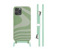 IMOSHION in Silicone di Design con cordino Cover per Apple iPhone 12/ iPhone 12 Pro, Verde