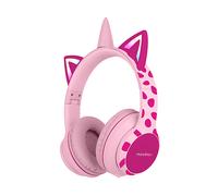 IMOSHION per bambini Unicorn - Bluetooth 5.1, Limitatore volume 85 dB, LED CUFFIE WIRELESS, Rosa