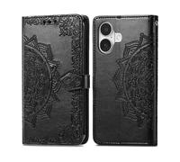 IMOSHION port carte Mandala Cover per Apple iPhone 16, Nero