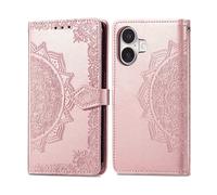 IMOSHION port carte Mandala Cover per Apple iPhone 16, Rosa oro