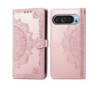 IMOSHION Port Carte Mandala Cover per Google Pixel 9/Pixel 9 Pro, Rosa oro