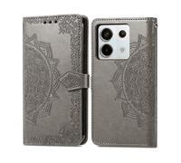 IMOSHION Port Carte Mandala Cover per Xiaomi Poco X6/Redmi Note 13 Pro (5G), Grigio