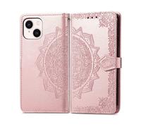 IMOSHION Port Carte Mandala Custodia per Apple iPhone 13/iPhone 14, Rosa oro