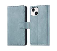 IMOSHION Porta Carte De Luxe Custodia per Apple iPhone 13/iPhone 14, Azzurro