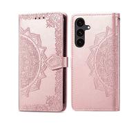 IMOSHION porta carte Mandala CUSTODIA A LIBRO per Samsung Galaxy S25 FE, Rosa Oro